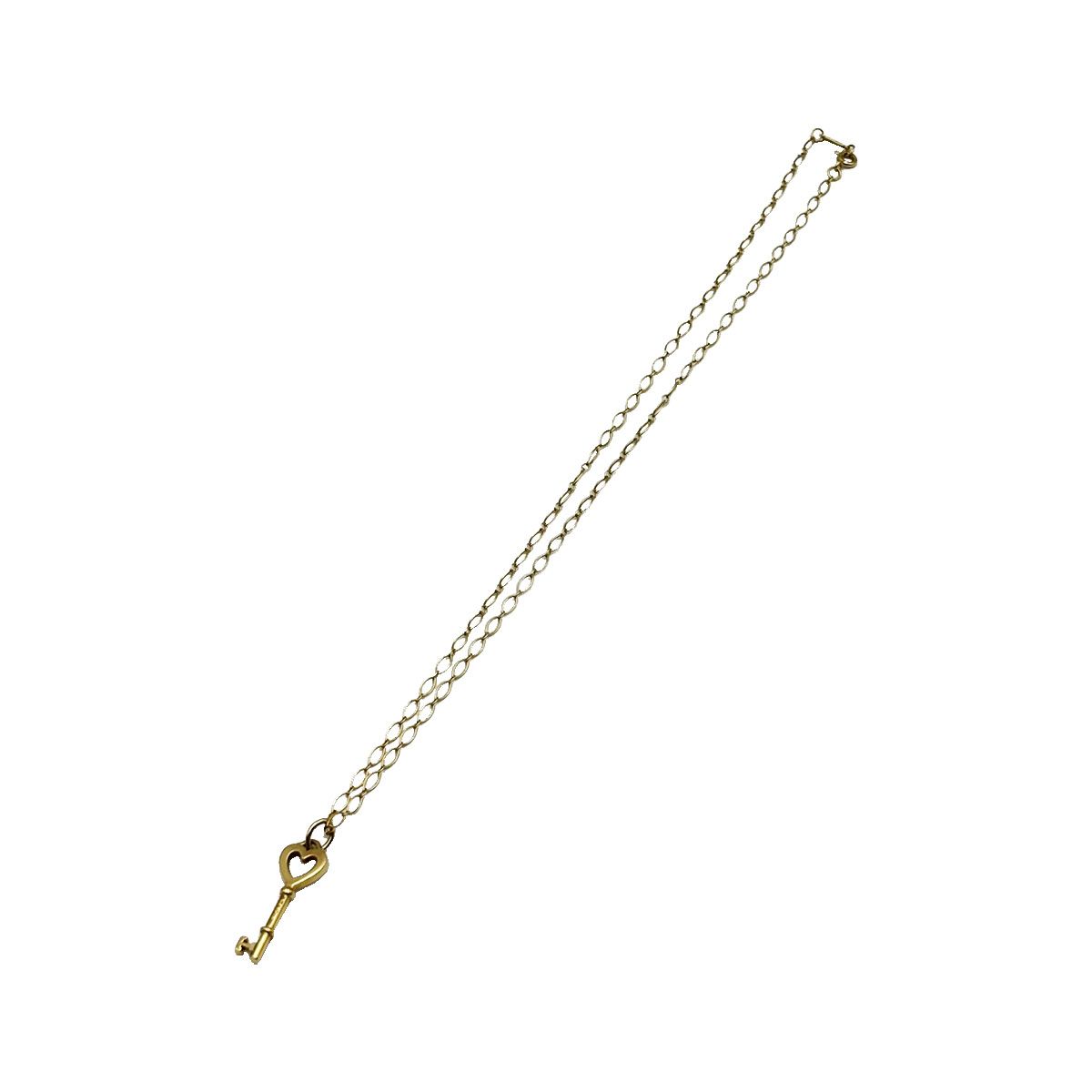 Tiffany & Co . 18K Rose Gold Heart Key Pendant Chain Necklace 12345 117837715
