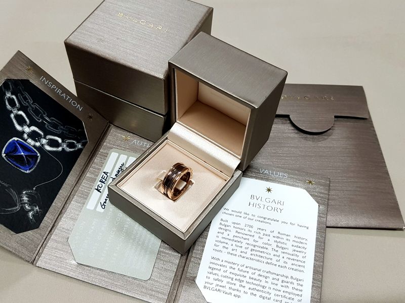Bulgari B.zero1 Ceramique Pink Gold 3-Band Ring 55 122480248
