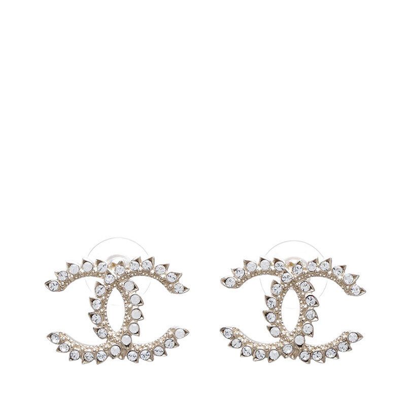 CHANEL Big CC Logo Crystal Earrings 120932324