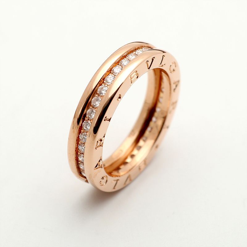 Bulgari B.zero1 Ring 18K Rose Gold 342890 Diamond 0.51 Carat Pave Setting 52 94836044