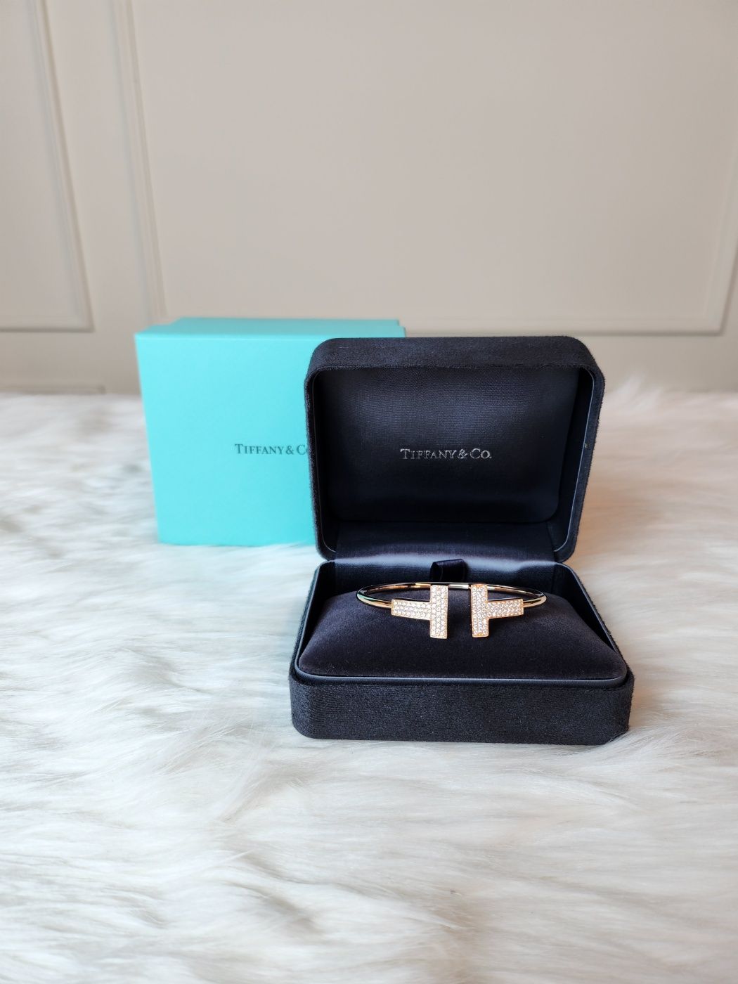 Tiffany & Co Tiffany T Wire Large Diamond Bracelet Rose Gold 17.1 cm 61235199