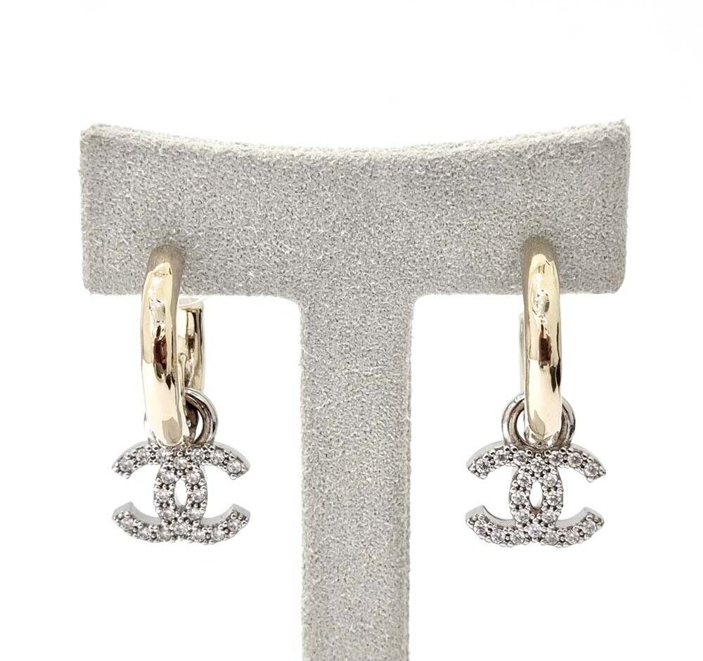 CHANEL Crystal Logo Earrings 7306010640 88094794