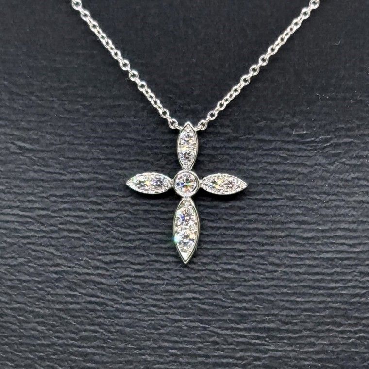 Tiffany & Co Tiffany Diamond Cross Necklace 111321013603 27532496