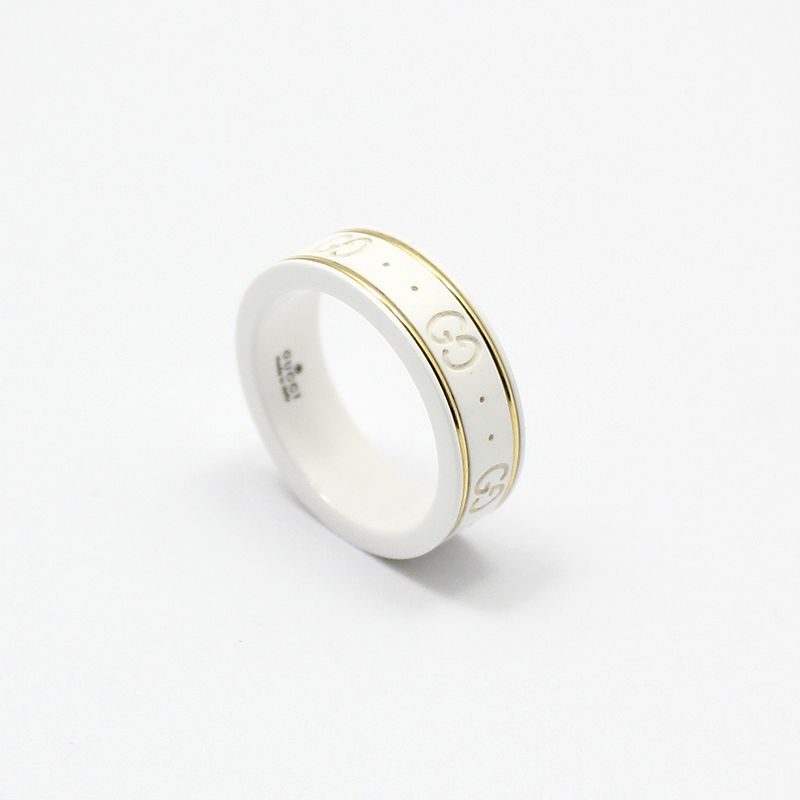 Gucci 18K Yellow Gold Zirconia Iconic Icon Ring Size 15 325964 73980393