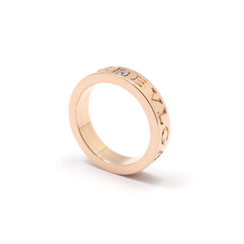 Bulgari Pink Rose Gold New Bibi 1P Diamond BB Ring 49 58398774