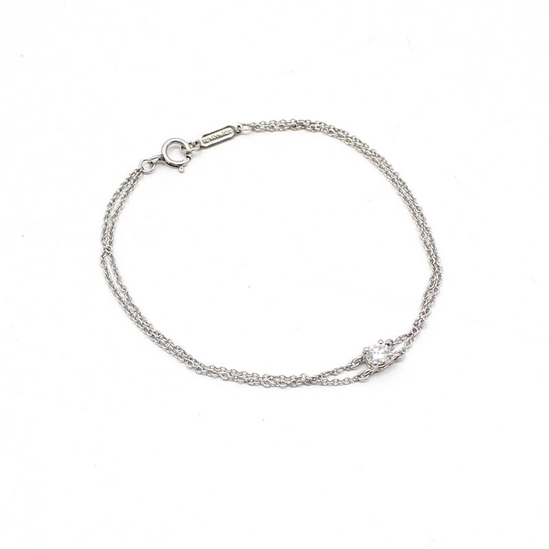 Tiffany & Co Platinum 0.17 Carat 1P Diamond Solitaire Bracelet 76465077
