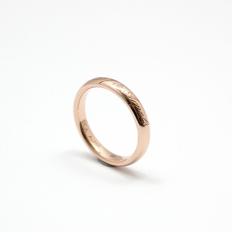 Van Cleef & Arpels VCARP5MT 18K Rose Gold Signature Tendre Ment Wedding Ring 48 100710569