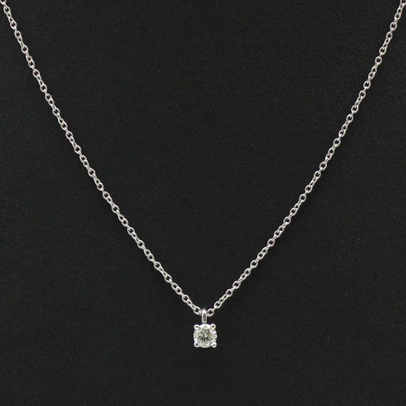 Tiffany & Co Platinum 0.17 Carat 1P Diamond Solitaire Necklace 12345 61182156