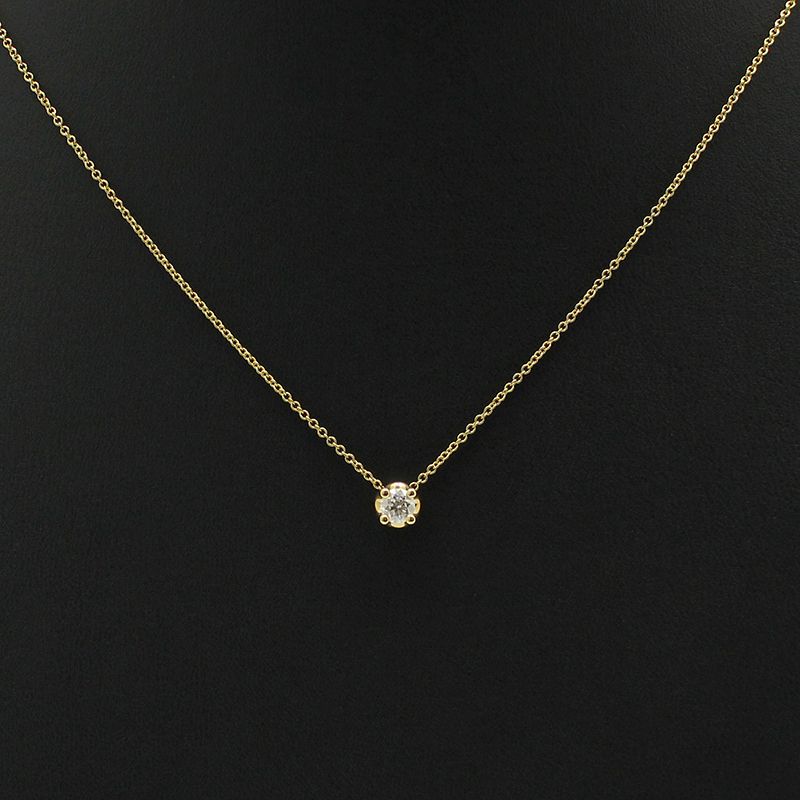 Bulgari 18K Yellow Gold 0.3 Carat 1P Diamond Corona Necklace 0.578308 94541599