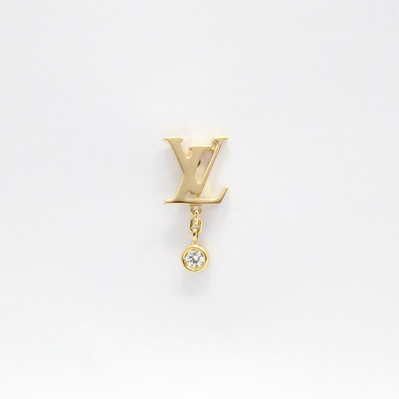 Louis Vuitton 18K Gold 1P Diamond Idyl Blossom Stud Earrings Q96495 68387530