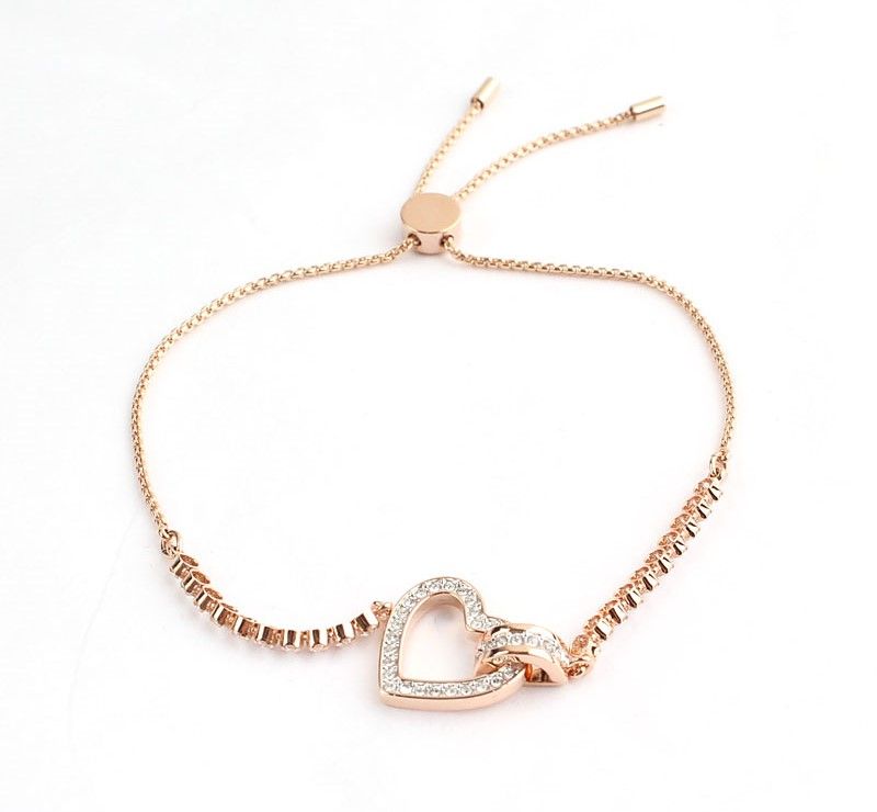 Swarovski Heart Charm Crystal Combo Chain Bracelet 26811444