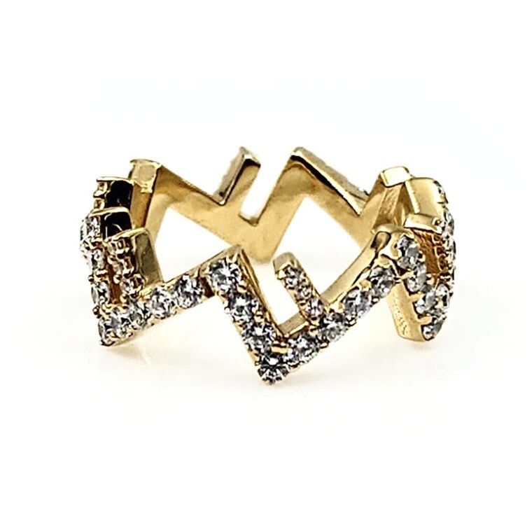 Fendi Cubic Zirconia Ring with F Logo 120424023 121719883