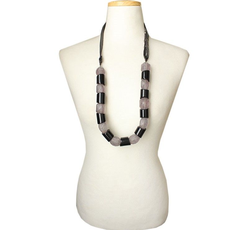 Armani Almani Bold Beads Leather Necklace 26811668