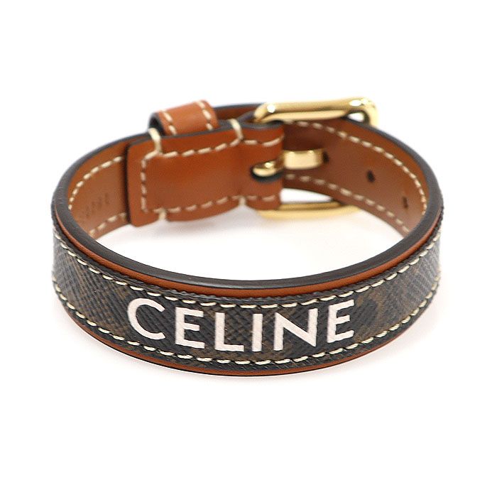 Celine Triomphe Canvas Tan Calfskin Women's Bracelet 46Y403TOE.04GT.TU 117779575