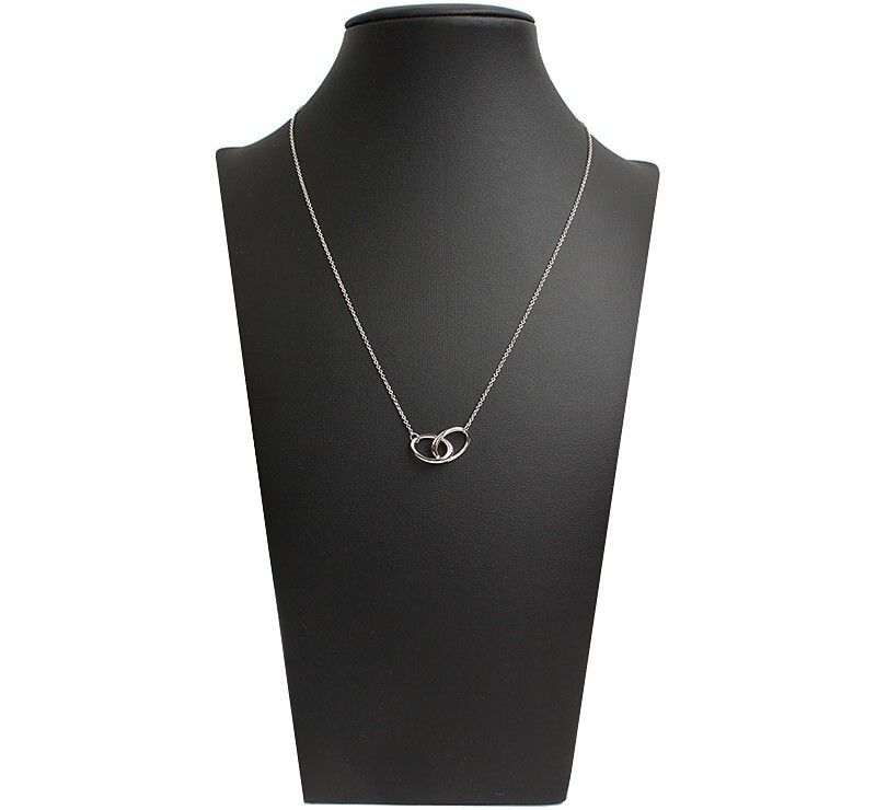 Tiffany & Co Interlocking Oval Circle Necklace 925 Silver 33983496