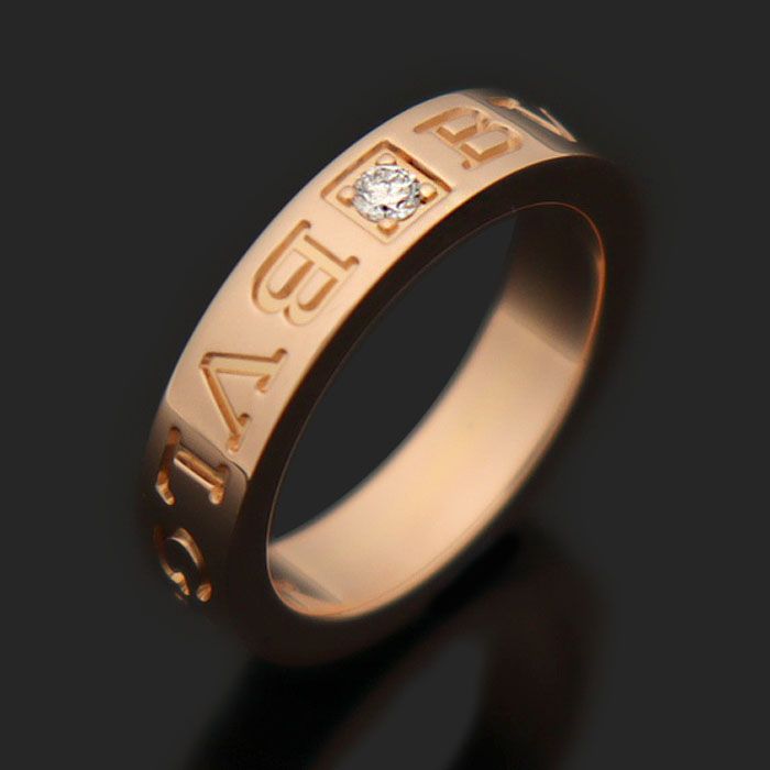 Bulgari Bvlgari 341818 18K Rose Gold 1P Diamond B.Zero1 Essential Band Ring Size 47 99871372