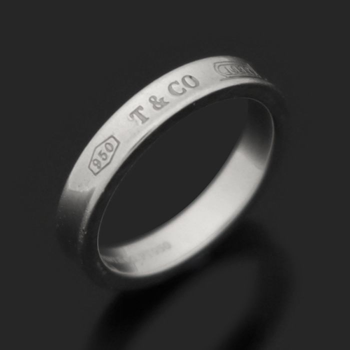 Tiffany & Co PT950 Platinum 1837 Narrow Band Ring 5 114702929