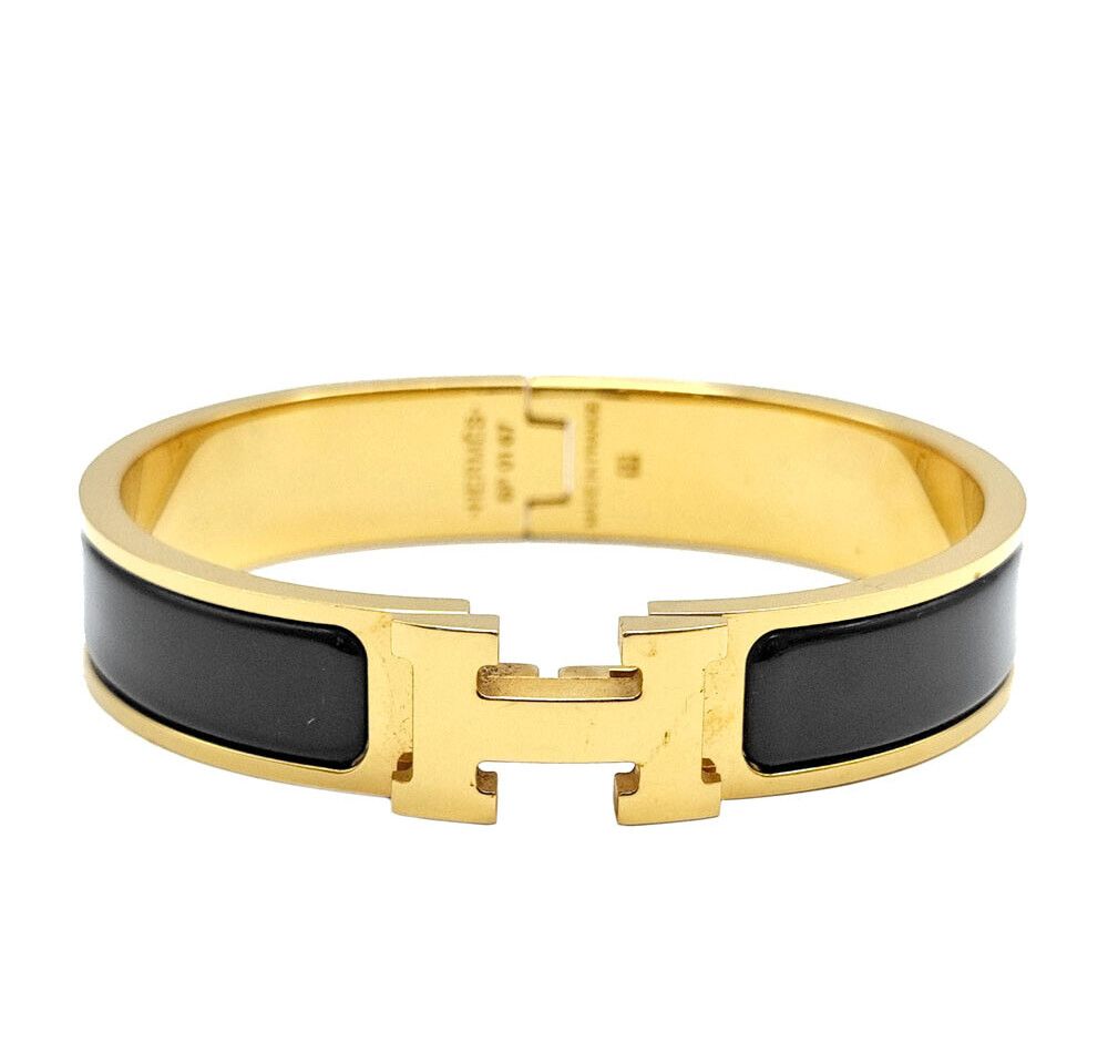 Hermes Luxurious Yellow Gold and Black Bracelet 7465670312 121867433