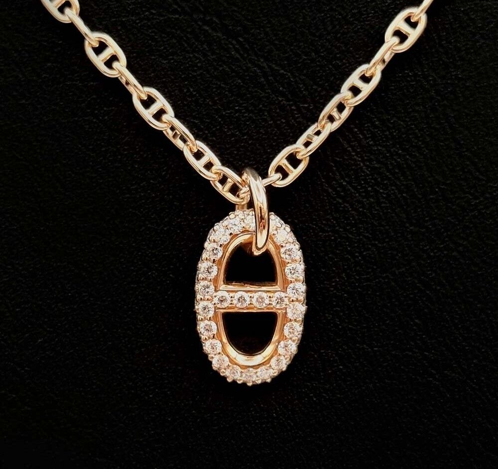 Hermes Diamond Pendant Necklace 7434468378 119087558