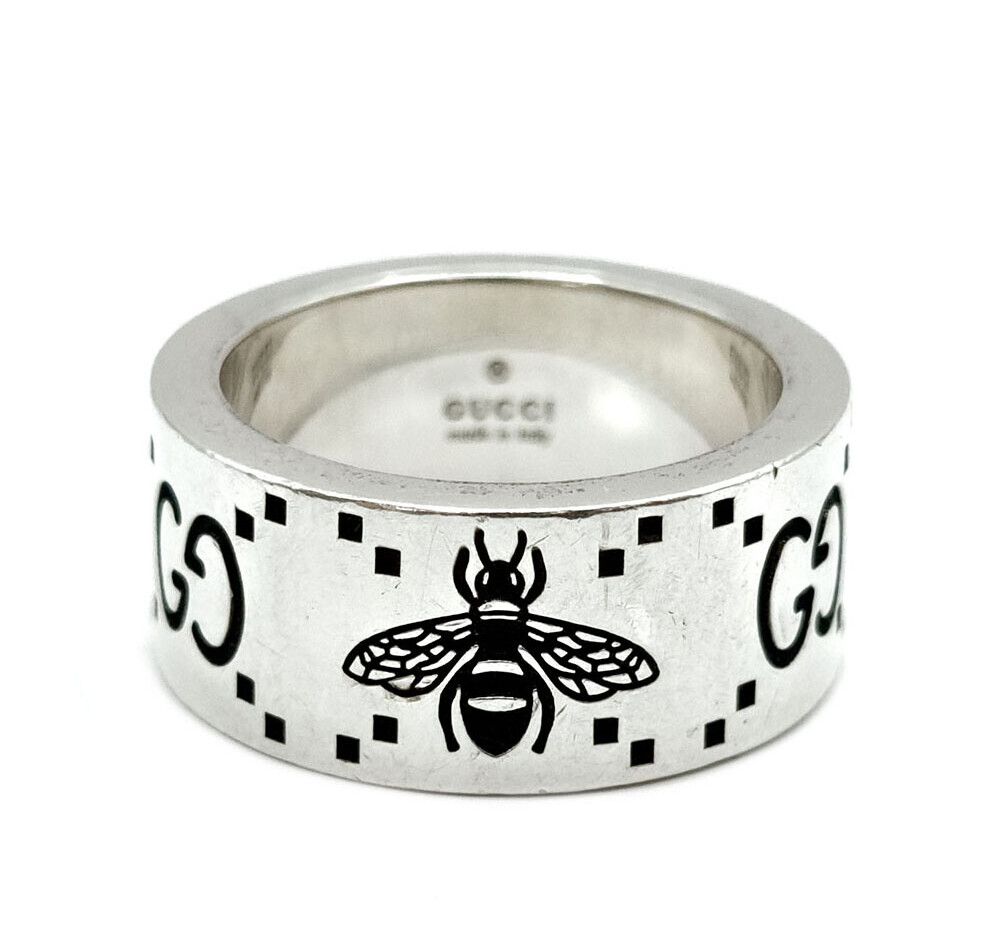 Gucci GG Bee Engraved Wide Ring 7207867542 73269394
