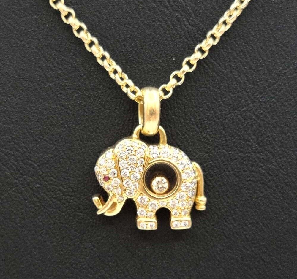 Chopard Moving Diamond Elephant Gold Necklace 7343160343 96036357