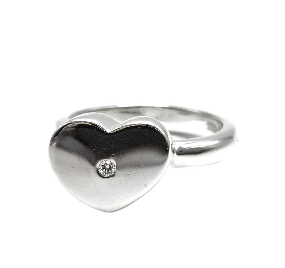Tiffany & Co Silver Diamond Heart Ring 7487809021 123773163