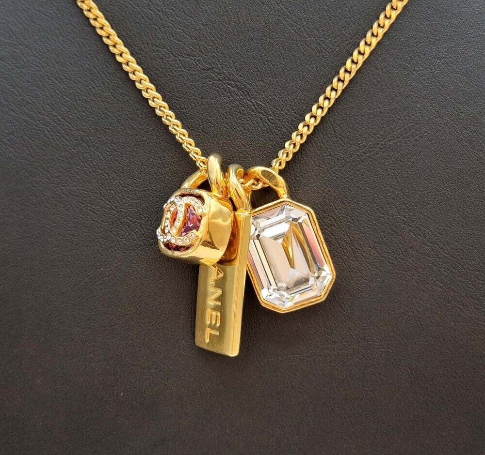 CHANEL Big Cubic Gold-Plated Necklace 6668544667 44870507