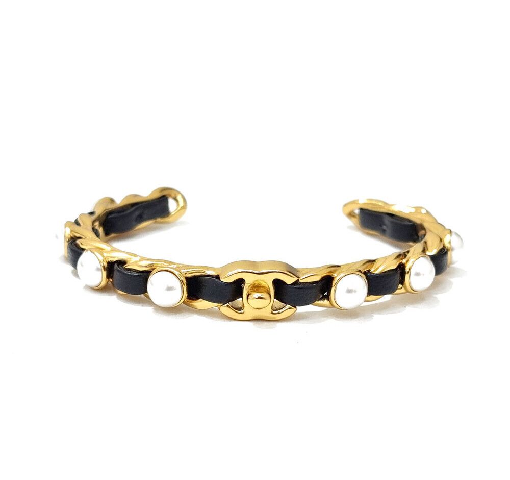 CHANEL Pearl Leather Chain Bracelet 6850610781 51448822