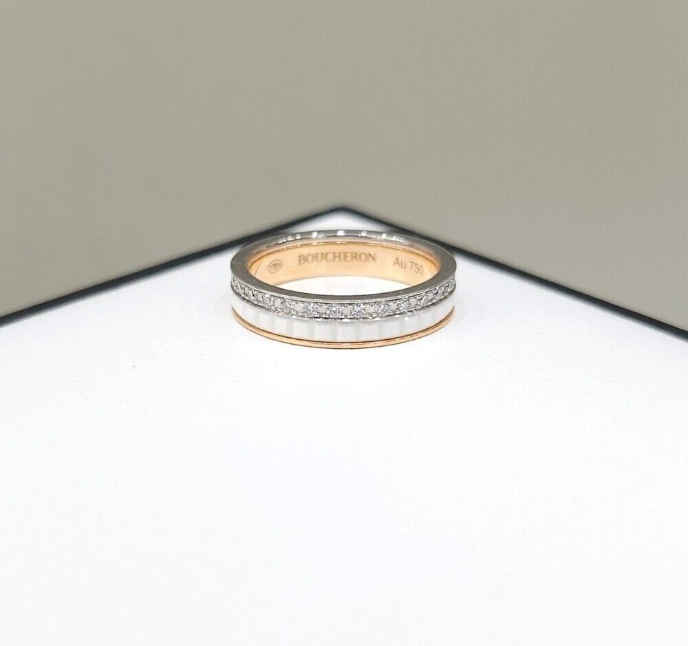 Boucheron Quattro White Edition Wedding Band Ring Size 46 76813572