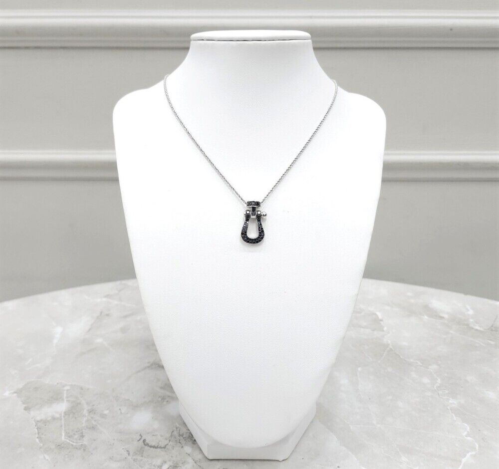 Fred Black Diamond 18K White Gold Necklace Large 18K (SKU: 18k) 78953565