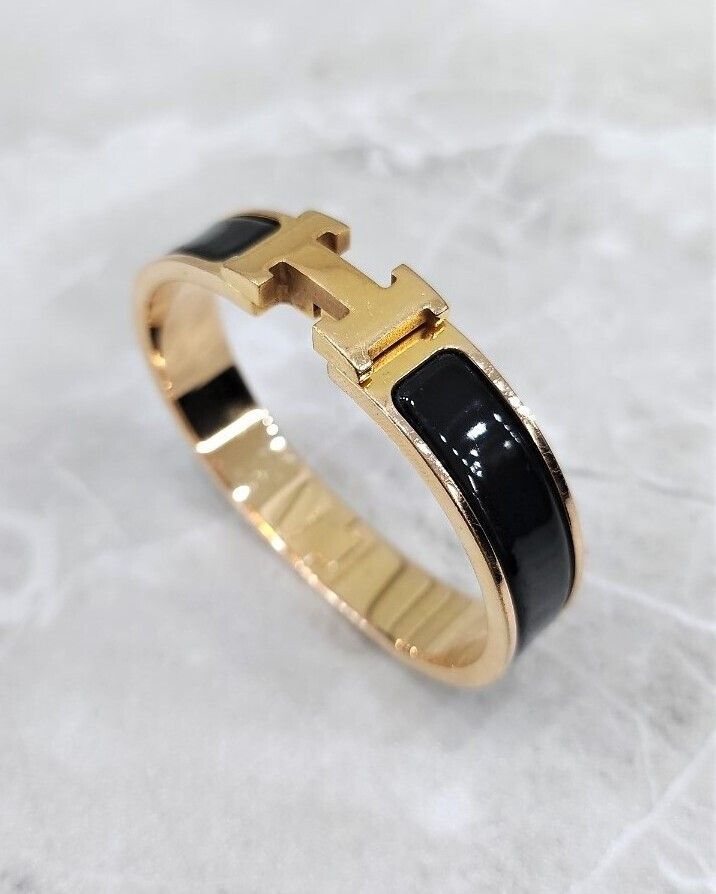Hermes Clickash Bracelet Black Gold 54759950