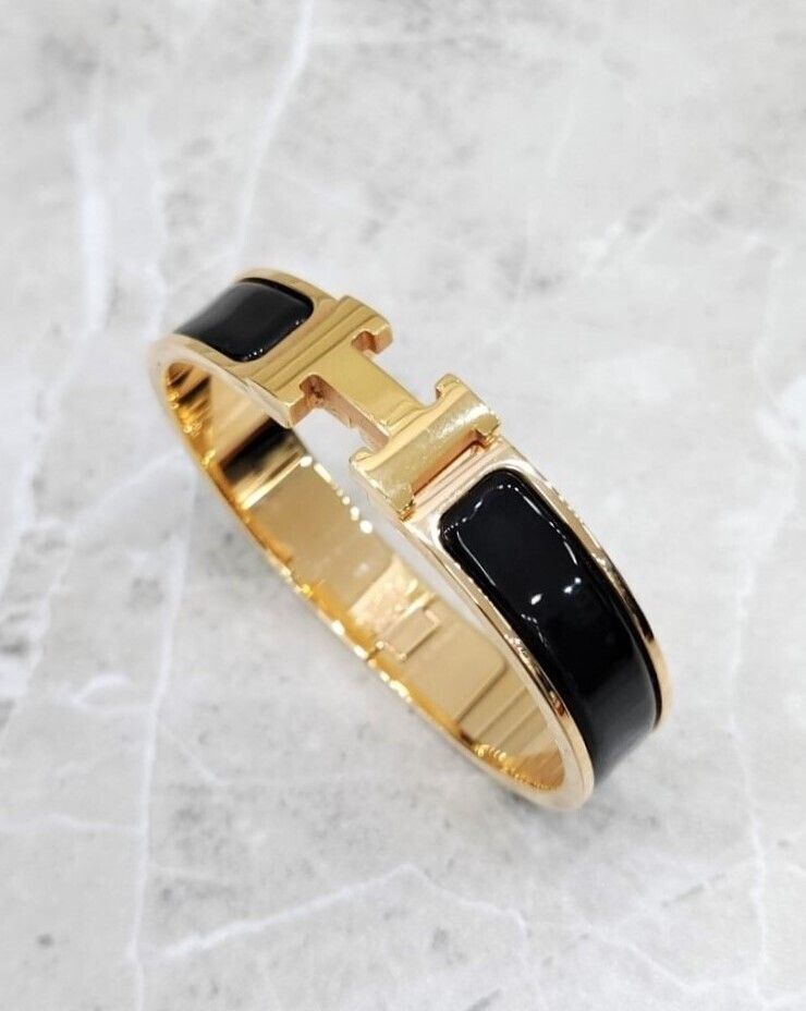 Hermes Clickash Bracelet Black Gold 53741072