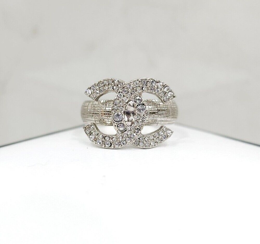 CHANEL CC Logo Crystal Ring 11 119064463