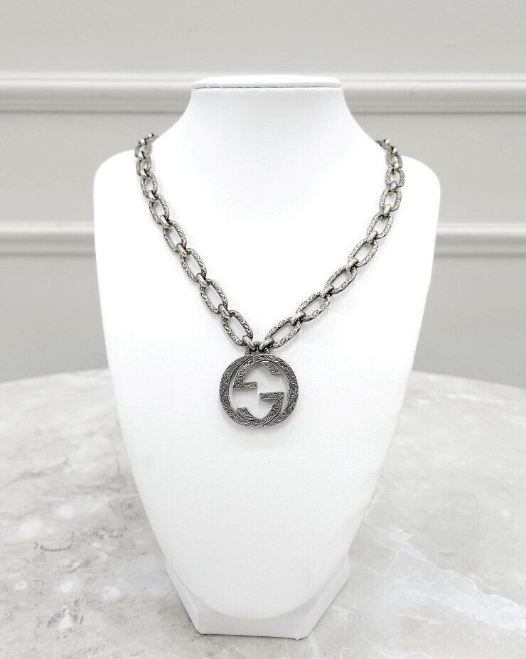 Gucci Interlocking G Pendant Antique Necklace 75061973