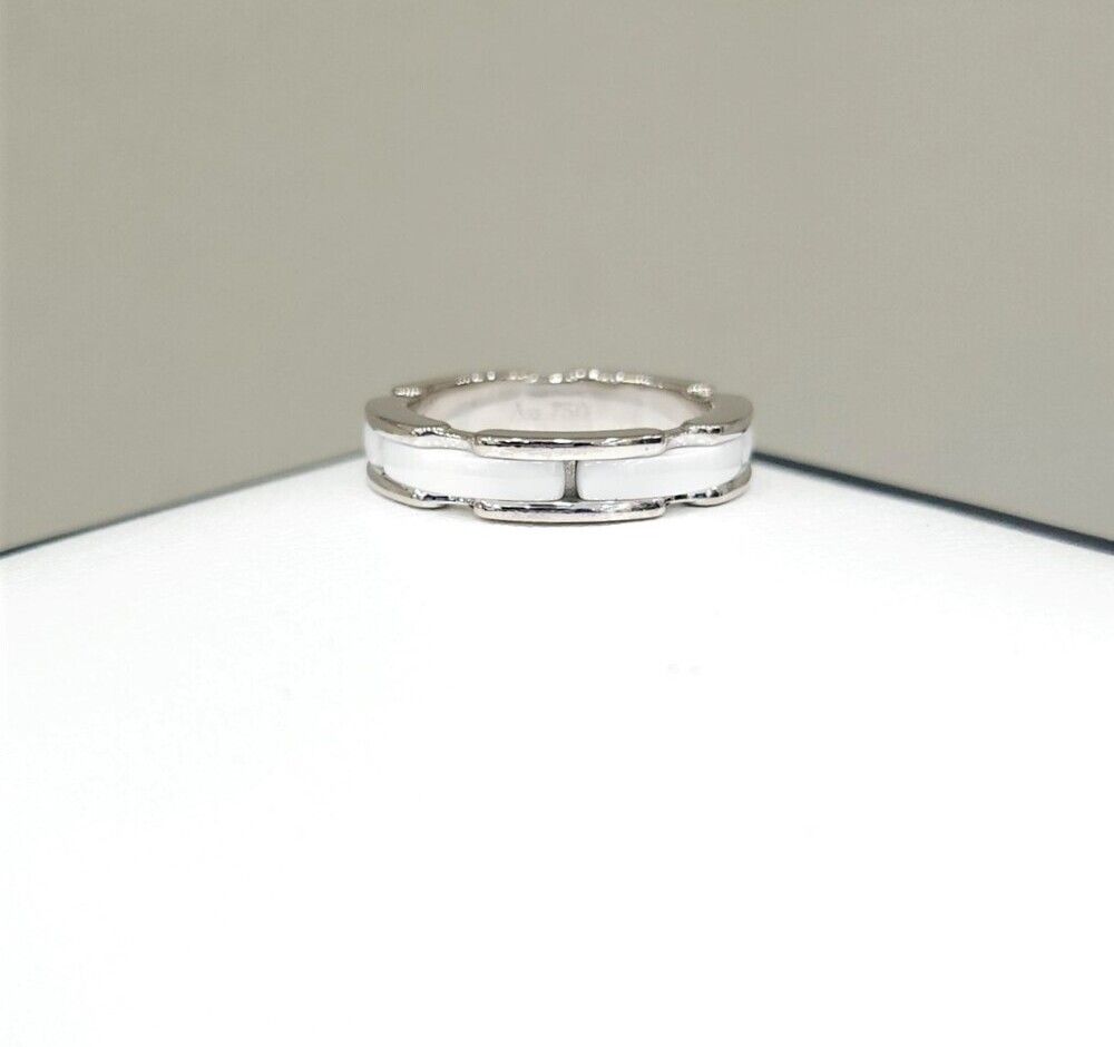 CHANEL White Ceramic Ultra Ring 47 J3091 105547143
