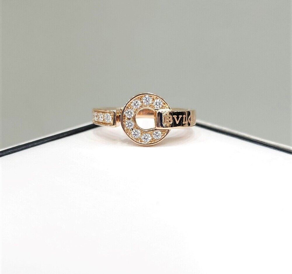 Bulgari 18k Diamond 12P Ring 18K Pink Gold 58 101135280