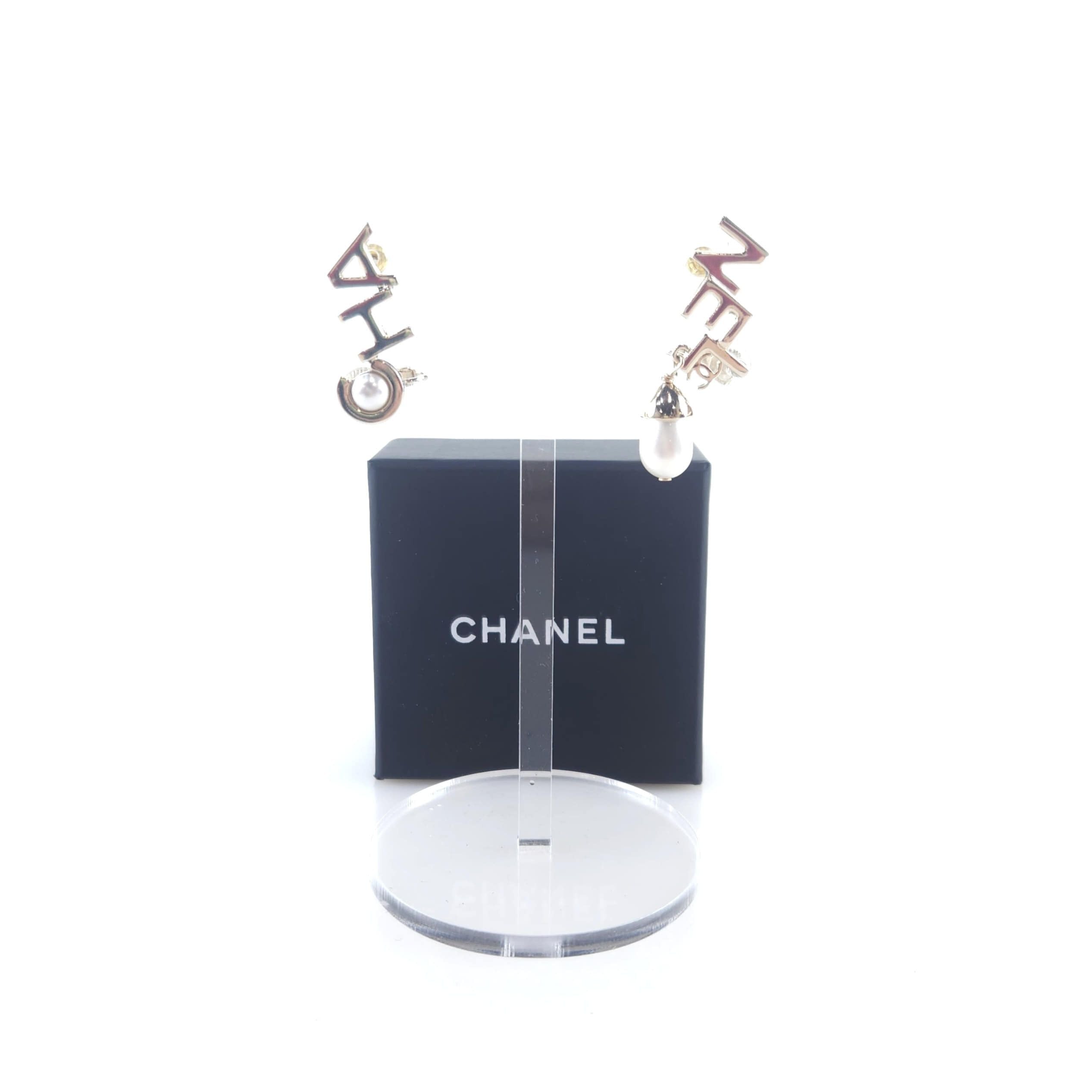 CHANEL Lettering Logo Earrings 8281 124111569