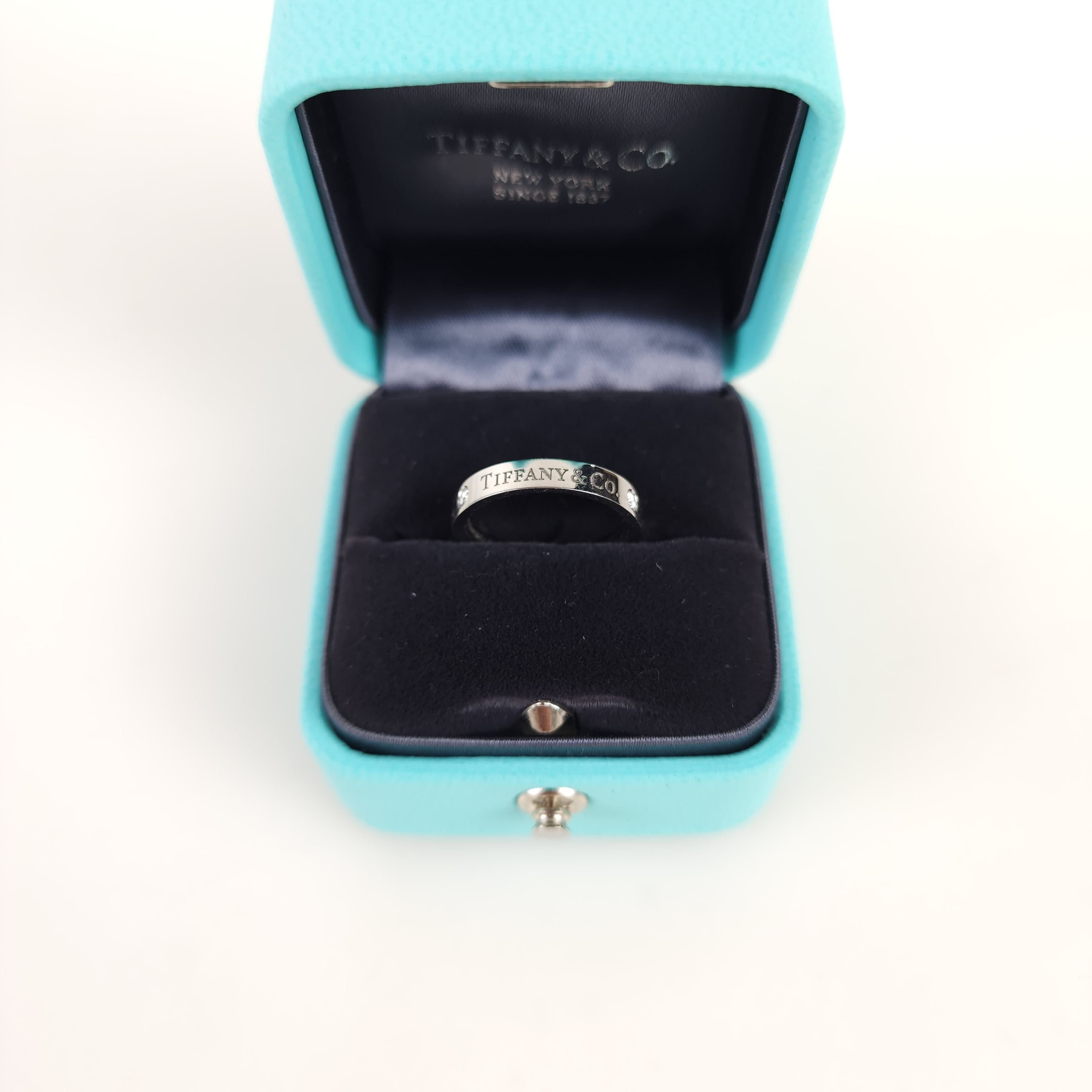 Tiffany & Co 3 Diamond Platinum Ring 8343 124618959