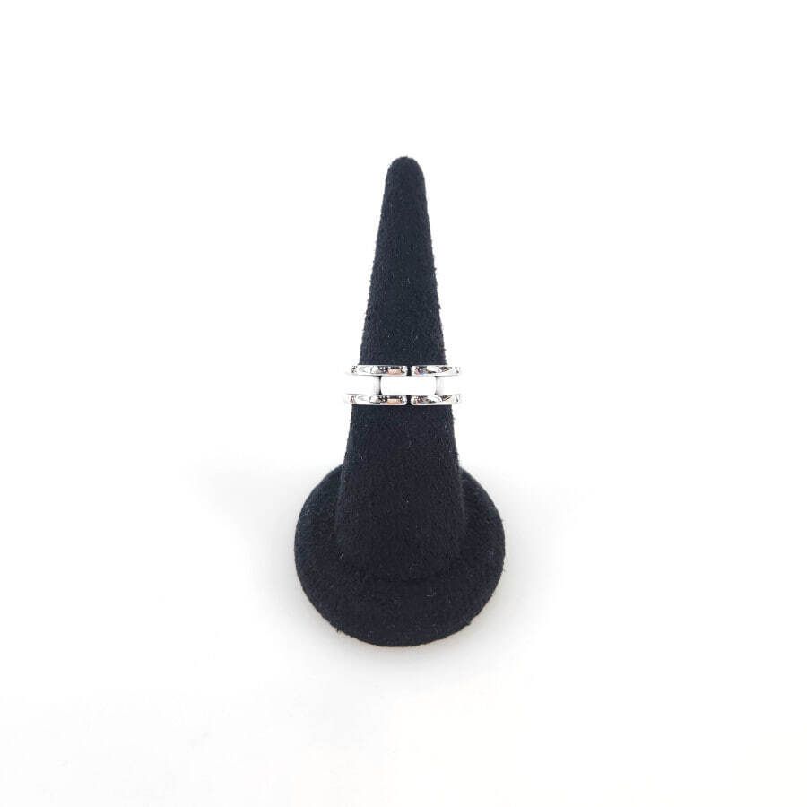 CHANEL White Gold Ceramic Ultra Ring 7951 121492429