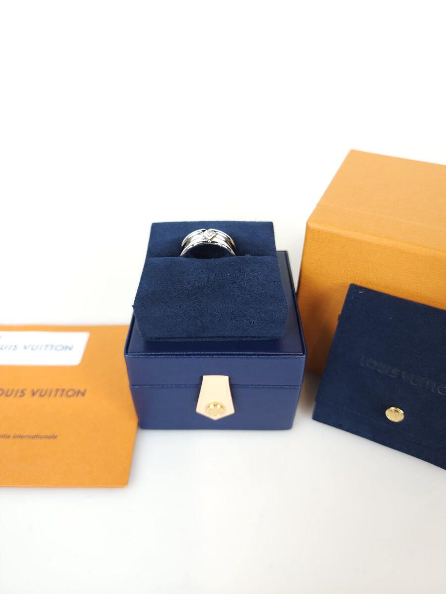 Louis Vuitton Bolt White Gold Band Diamond Ring 4927 64510926