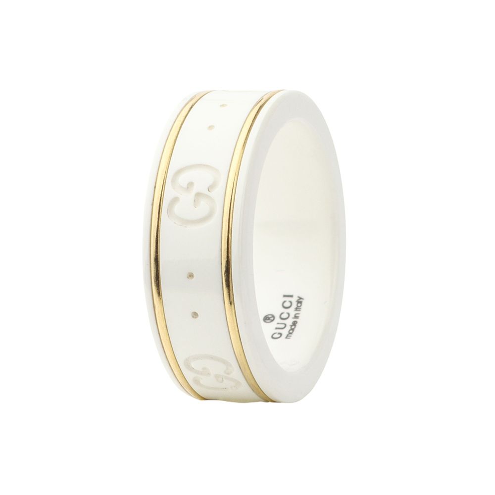Gucci Yellow Gold Ceramic Iconic Ring 9 101709978