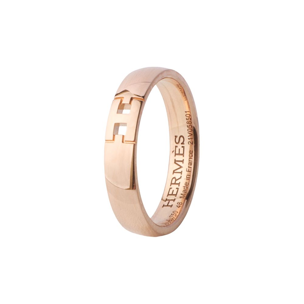 Hermes Pink Gold Ever Heracles Wedding Ring 48 H 33504-1 115317814