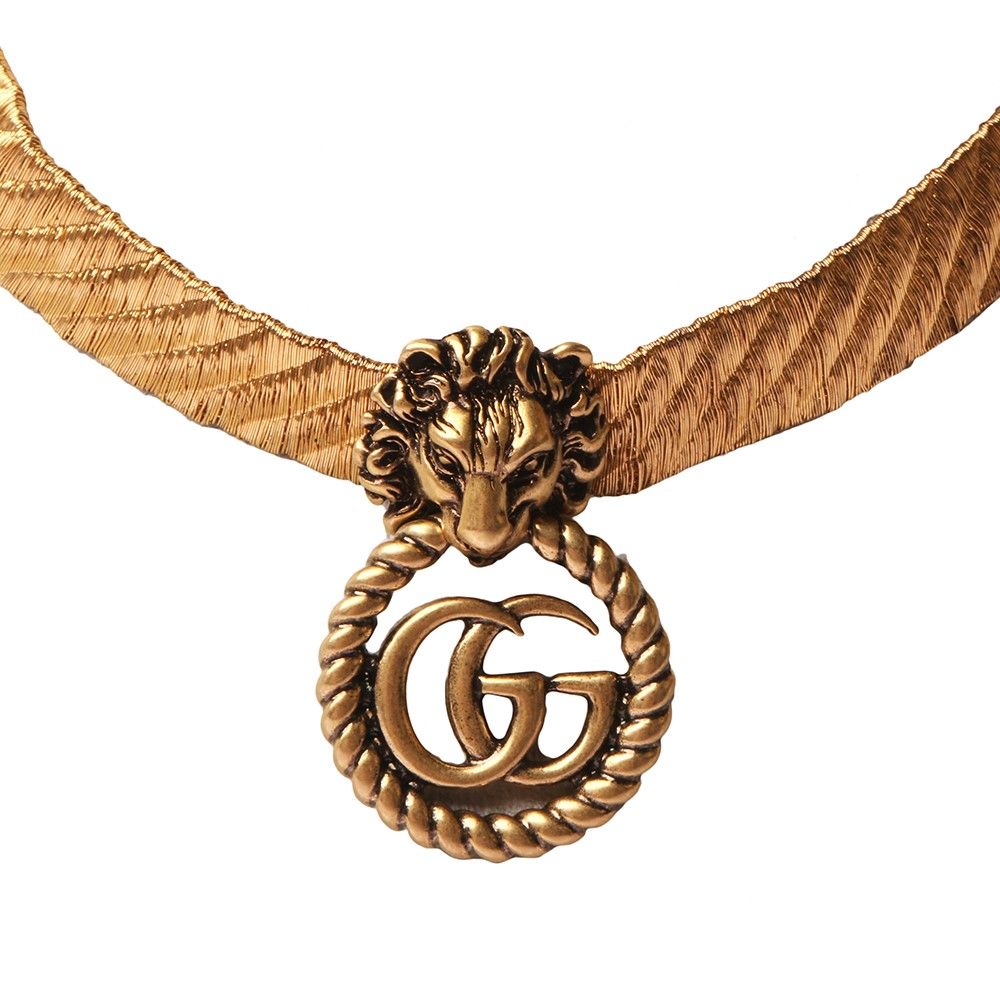 Gucci Lion Head Choker Necklace 605876 29392-1 6969823460 33641622