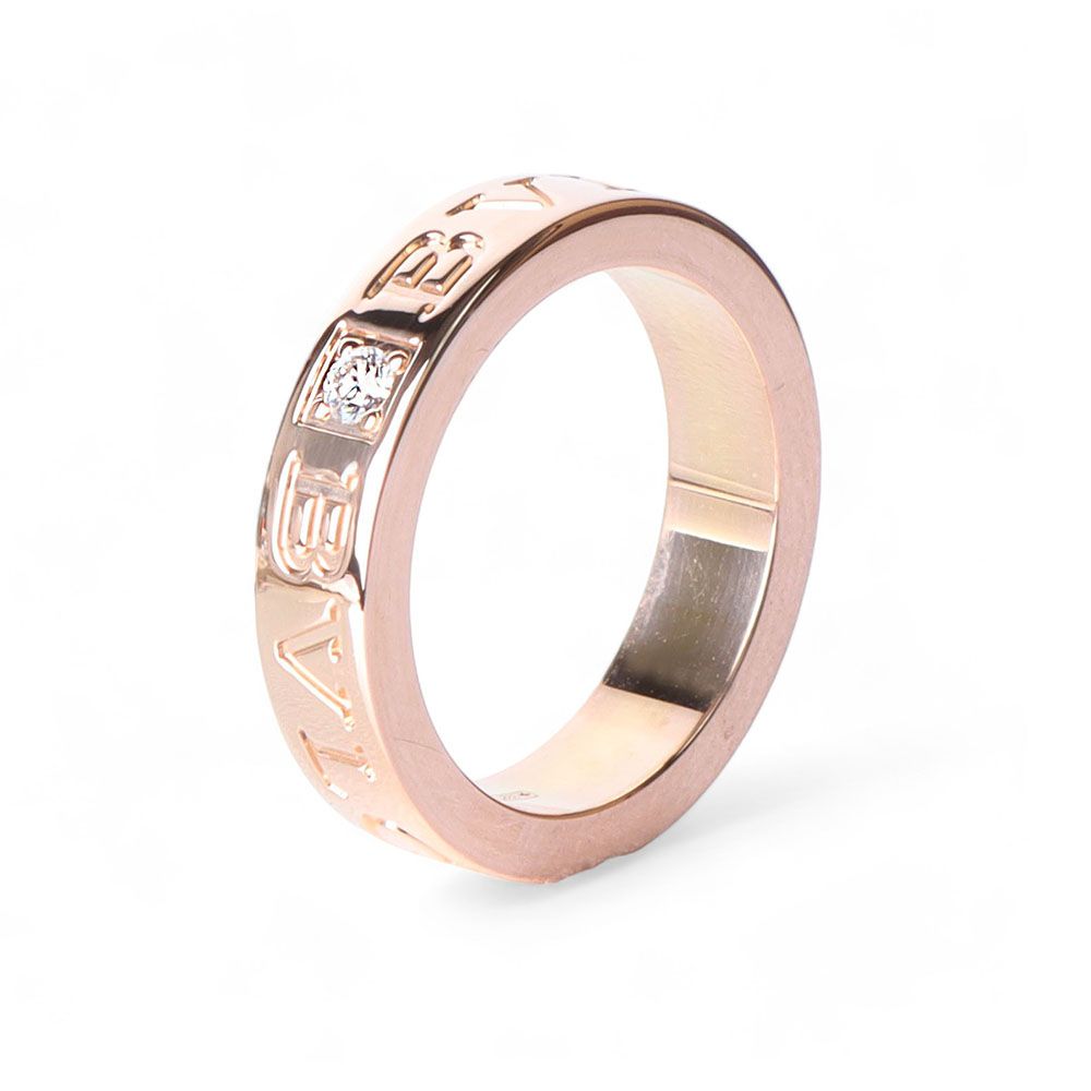 Bulgari New BB Pink Gold 1P Diamond Ring 46 32178-3 75927681