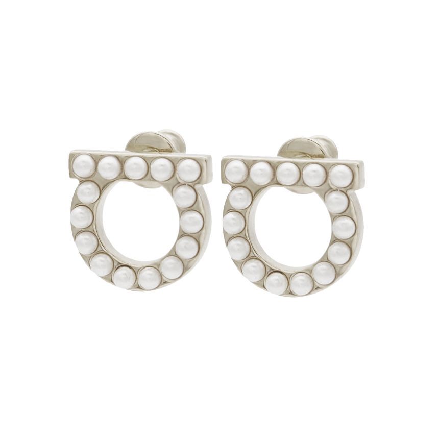Salvatore Ferragamo Gancini Crystal Pearl Women's Earrings 76 0125 002 0696582 28368930