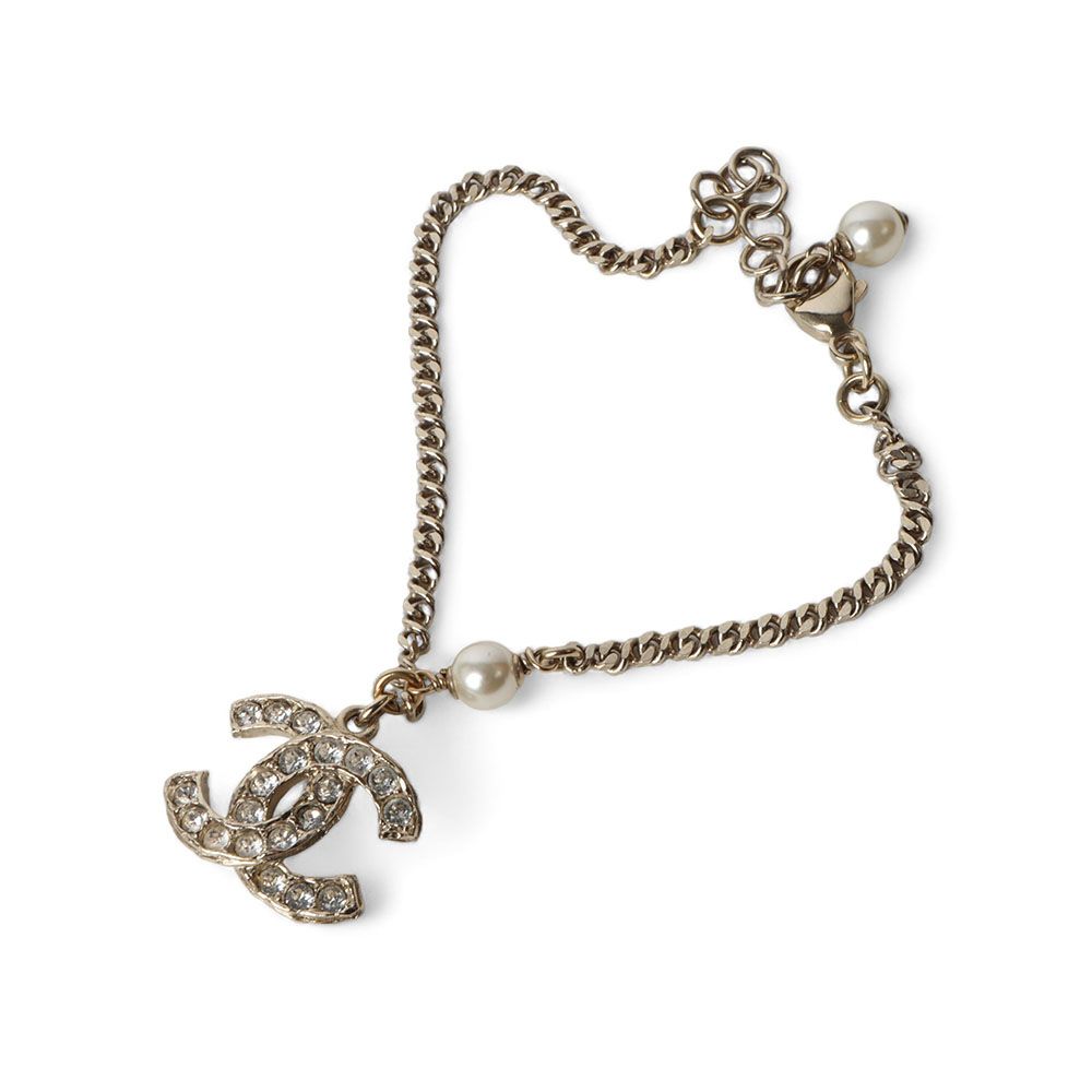 CHANEL CC Logo Crystal Bracelet AB6504 32168-3 75044447
