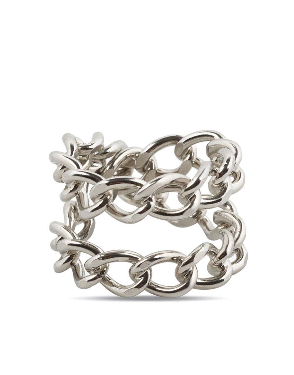 Dries Van Noten Double Chain Ring Silver 242018239061952 118671118