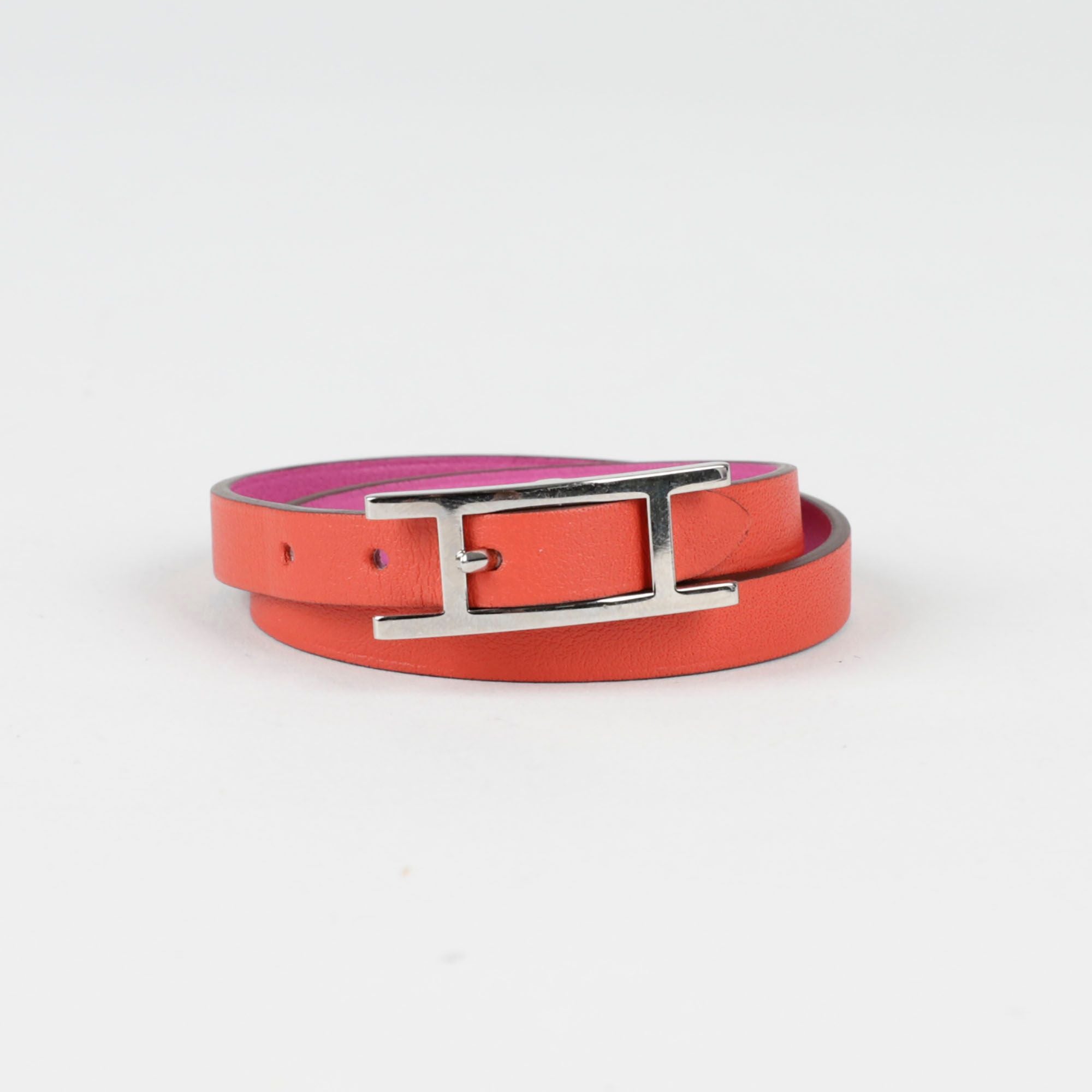 Hermes T1 Size Bi-Color Double Tour Bracelet 114964269
