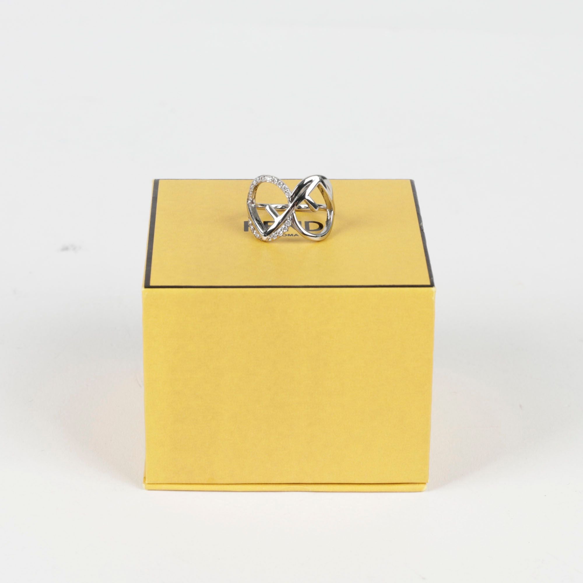 Fendi 8AH977 F IS Logo Ring Size L 112697789