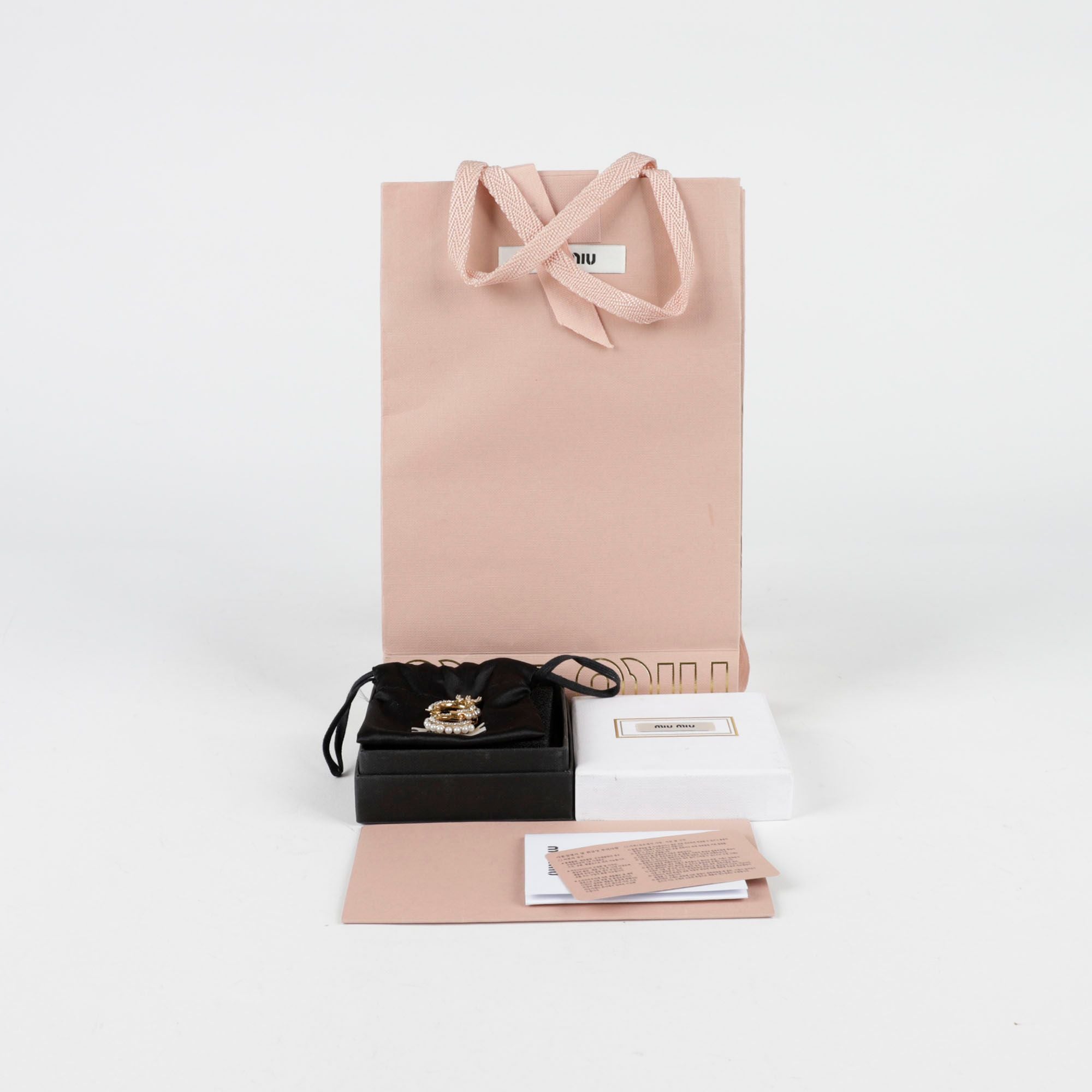 Miu Miu 5JO654 Pearl Asymmetrical Hoop Earrings 116412873